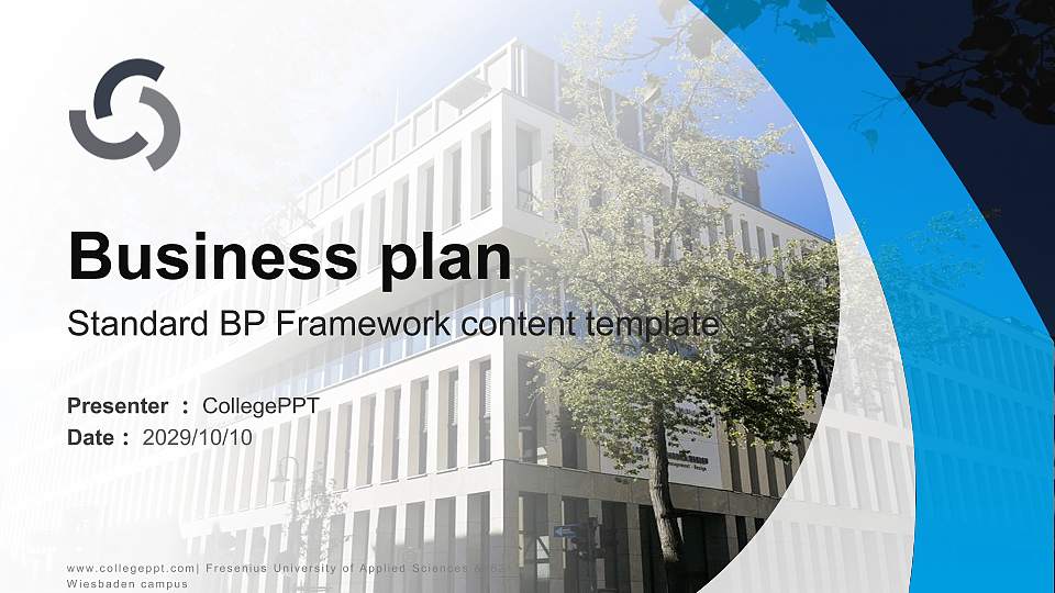 Fresenius University of Applied Sciences – Wiesbaden campus Competition/Entrepreneurship Contest PPT Template16:9 ratio PPT effect preview image