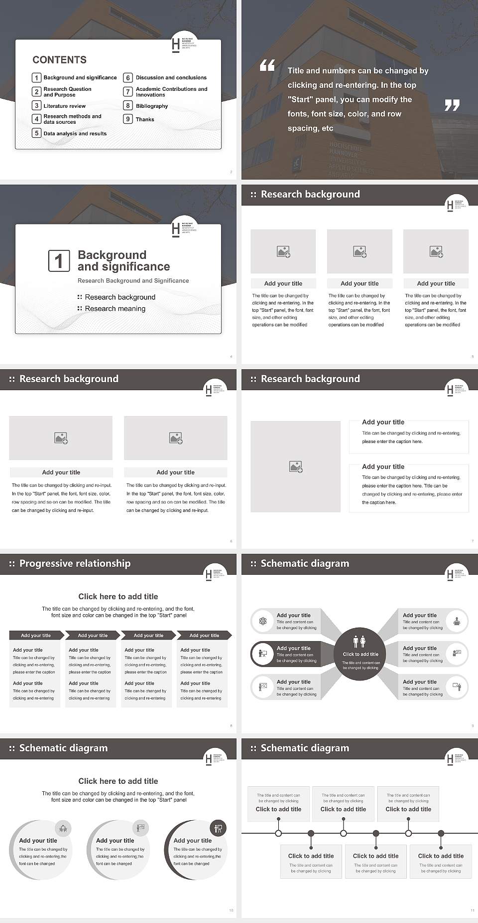 Hannover University of Applied Sciences and Arts Graduation Thesis Defense PPT Template4:3 ratio PPT effect preview image2
