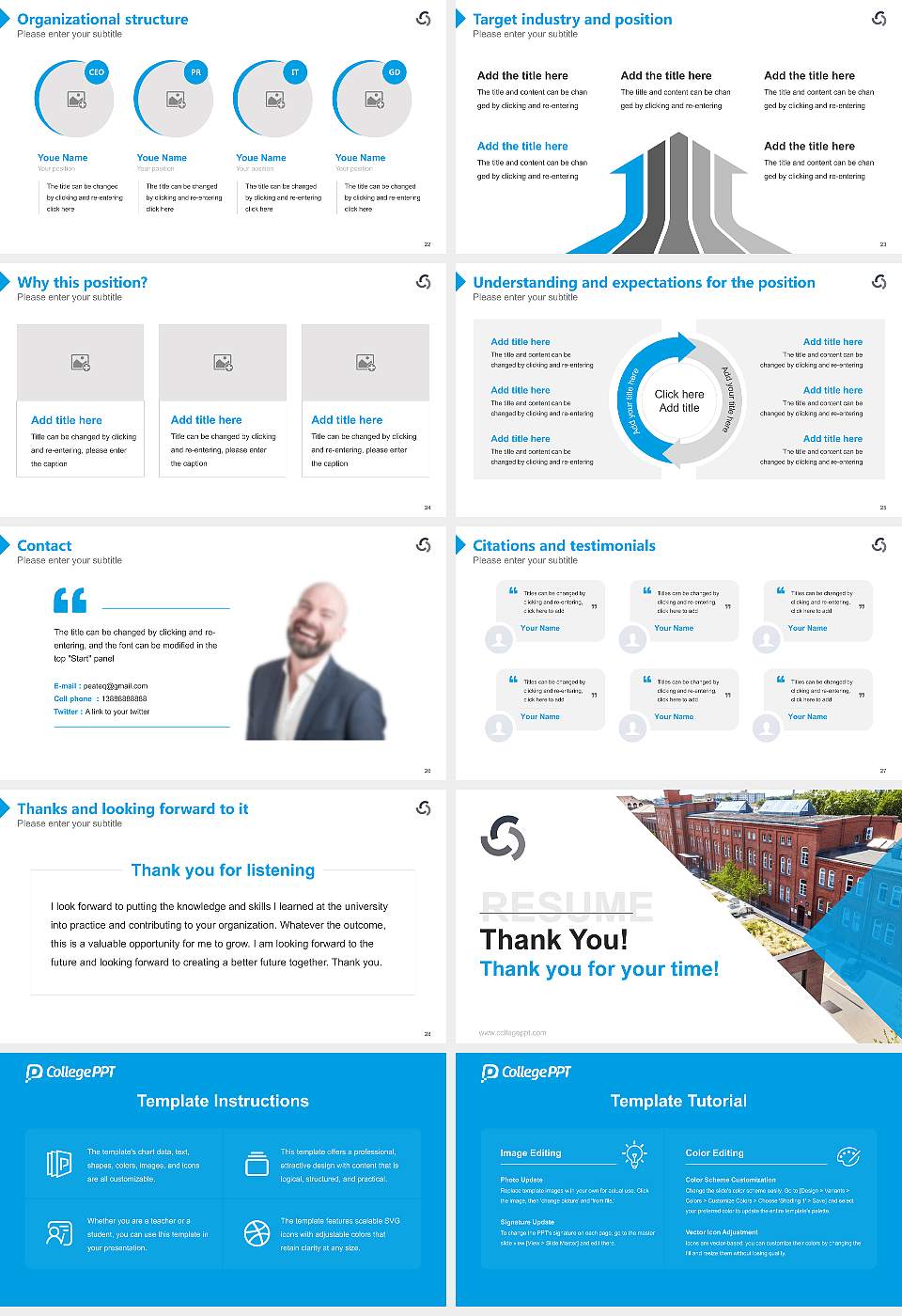 Fresenius University of Applied Sciences – Munich campus Resume PPT Template16:9 ratio PPT effect preview image4