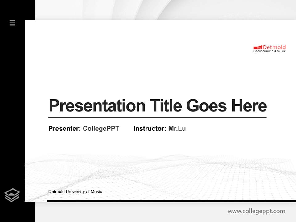 Detmold University of Music Thesis Proposal/Graduation Defense PPT Template4:3 ratio PPT effect preview image5