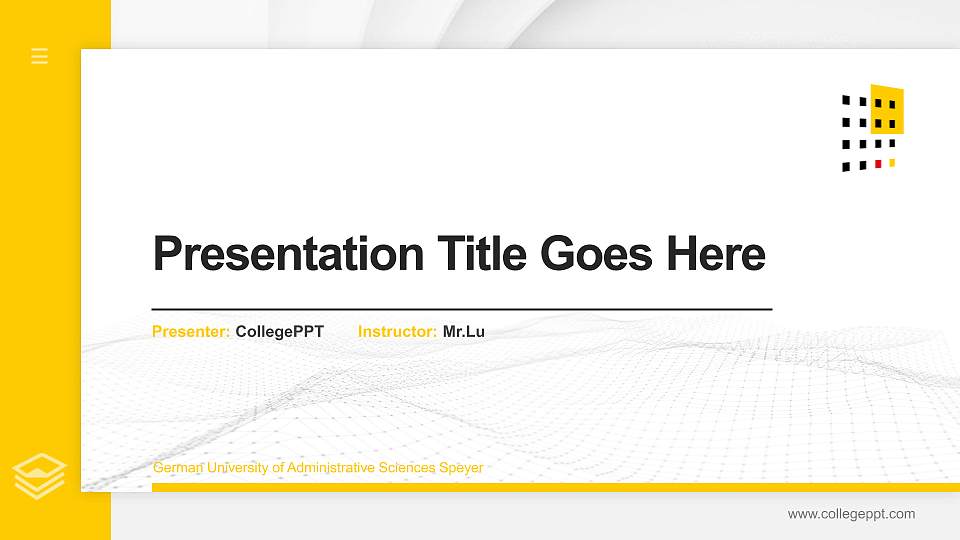 German University of Administrative Sciences Speyer Thesis Proposal/Graduation Defense PPT Template16:9 ratio PPT effect preview image