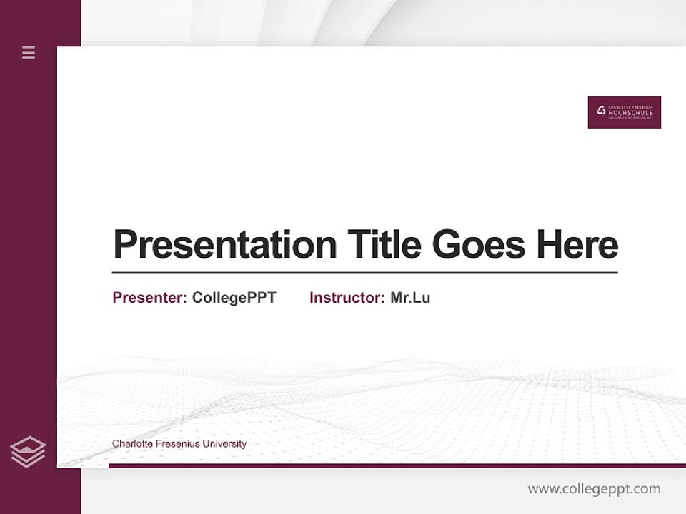 Charlotte Fresenius University Thesis Proposal/Graduation Defense PPT Template4:3 ratio PPT effect preview image5