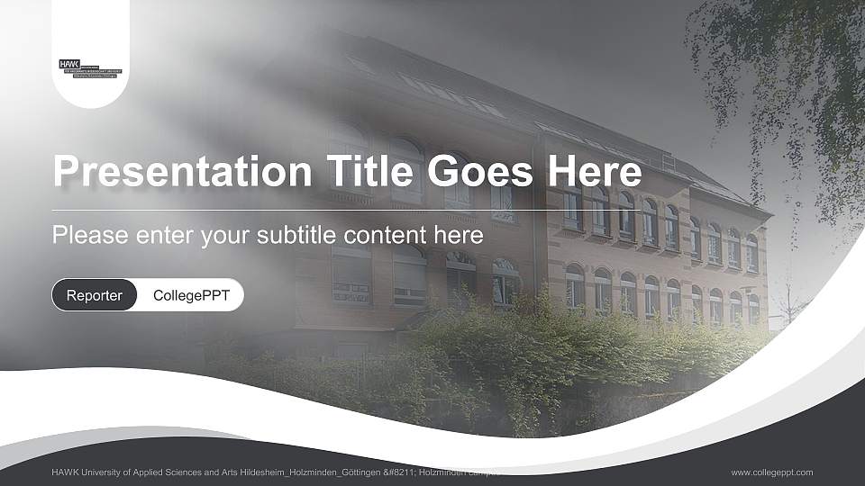 HAWK University of Applied Sciences and Arts Hildesheim_Holzminden_Göttingen – Holzminden campus Lecture Sharing and Networking Event PPT Template16:9 ratio PPT effect preview image