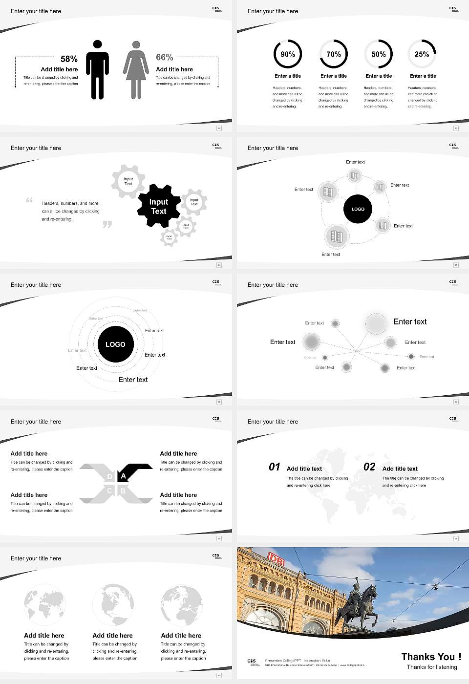 CBS International Business School – Hannover campus Course/Courseware Creation PPT Template16:9 ratio PPT effect preview image4