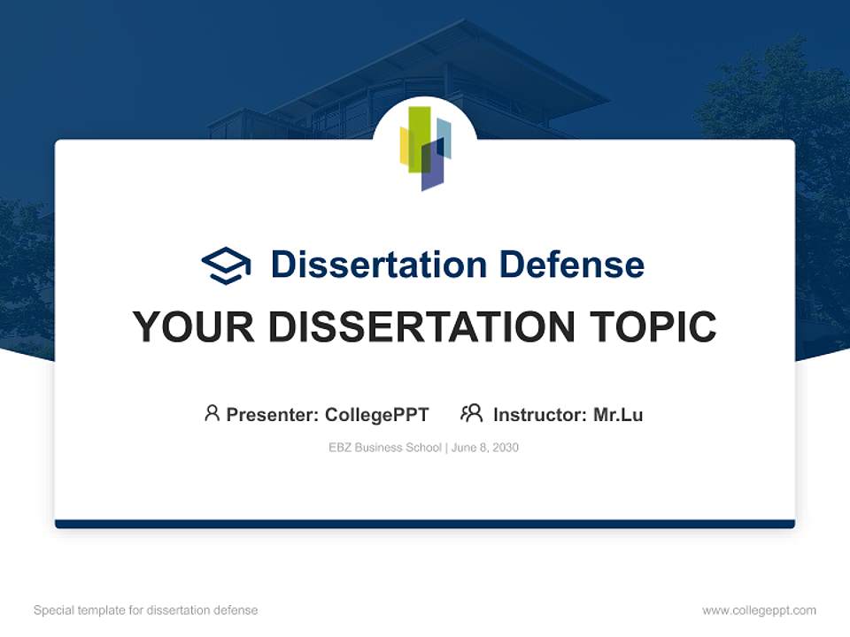 EBZ Business School Graduation Thesis Defense PPT Template4:3 ratio PPT effect preview image7
