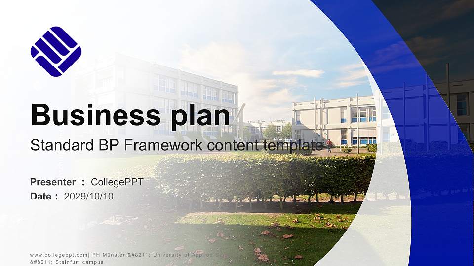 FH Münster – University of Applied Sciences – Steinfurt campus Competition/Entrepreneurship Contest PPT Template16:9 ratio PPT effect preview image