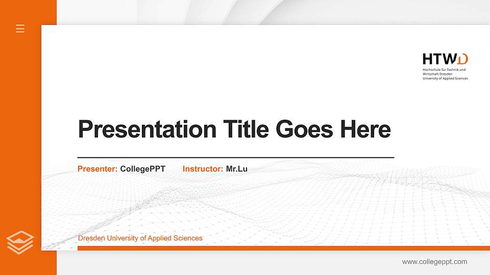 Dresden University of Applied Sciences Thesis Proposal/Graduation Defense PPT Template16:9 ratio PPT effect preview image