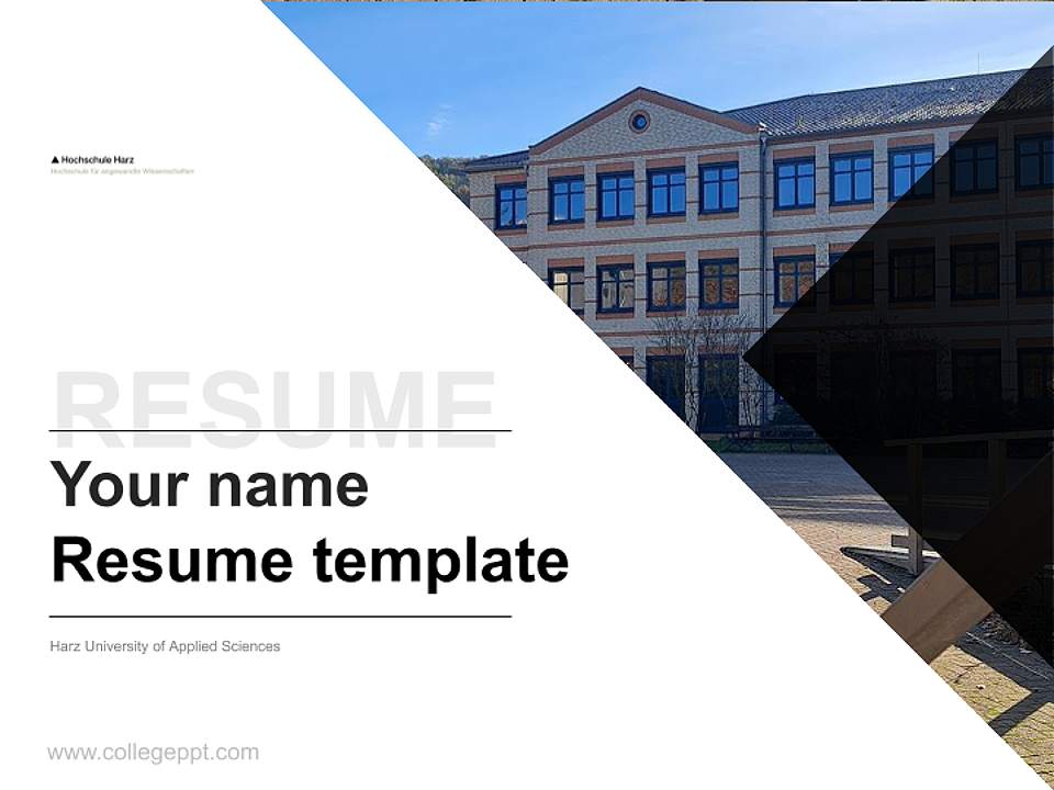 Harz University of Applied Sciences Resume PPT Template4:3 ratio PPT effect preview image5
