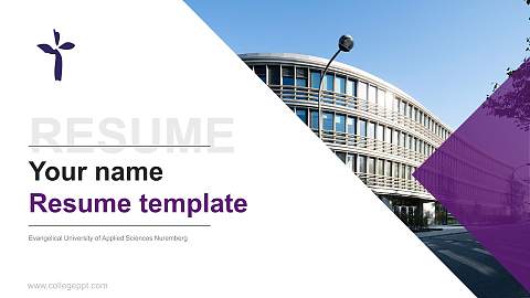 Evangelical University of Applied Sciences Nuremberg Resume PPT Template