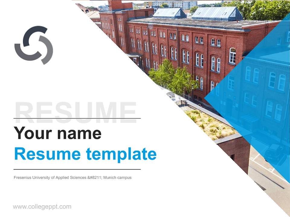 Fresenius University of Applied Sciences – Munich campus Resume PPT Template4:3 ratio PPT effect preview image5