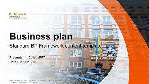 Dortmund University of Applied Sciences and Arts – Sonnenstraße campus Competition/Entrepreneurship Contest PPT Template