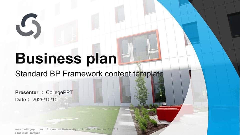 Fresenius University of Applied Sciences – Frankfurt campus Competition/Entrepreneurship Contest PPT Template16:9 ratio PPT effect preview image