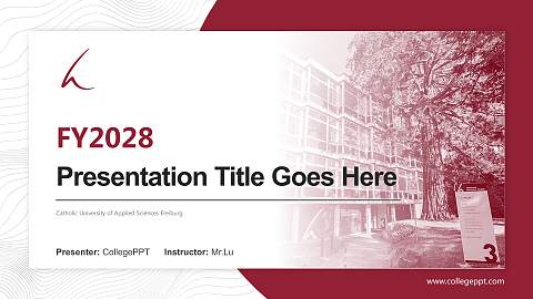 Catholic University of Applied Sciences Freiburg Academic Presentation/Research Findings Report PPT Template