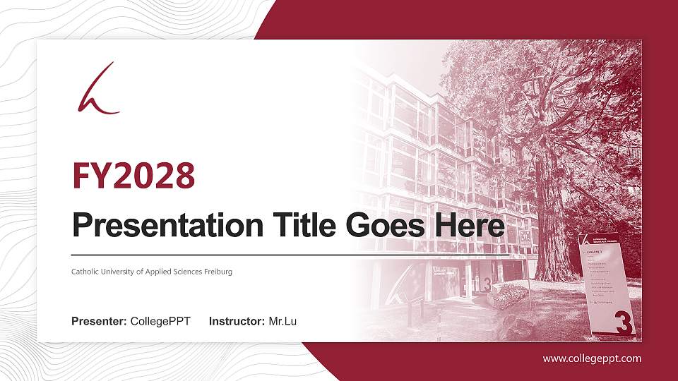 Catholic University of Applied Sciences Freiburg Academic Presentation/Research Findings Report PPT Template16:9 ratio PPT effect preview image