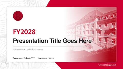 Heidelberg University – Bergheim campus Academic Presentation/Research Findings Report PPT Template