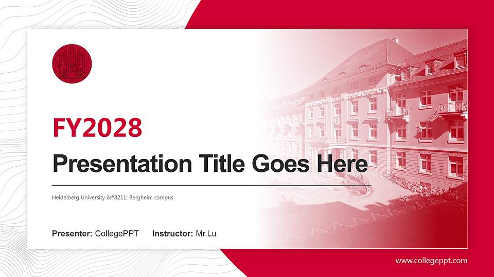 Heidelberg University – Bergheim campus Academic Presentation/Research Findings Report PPT Template16:9 ratio PPT effect preview image