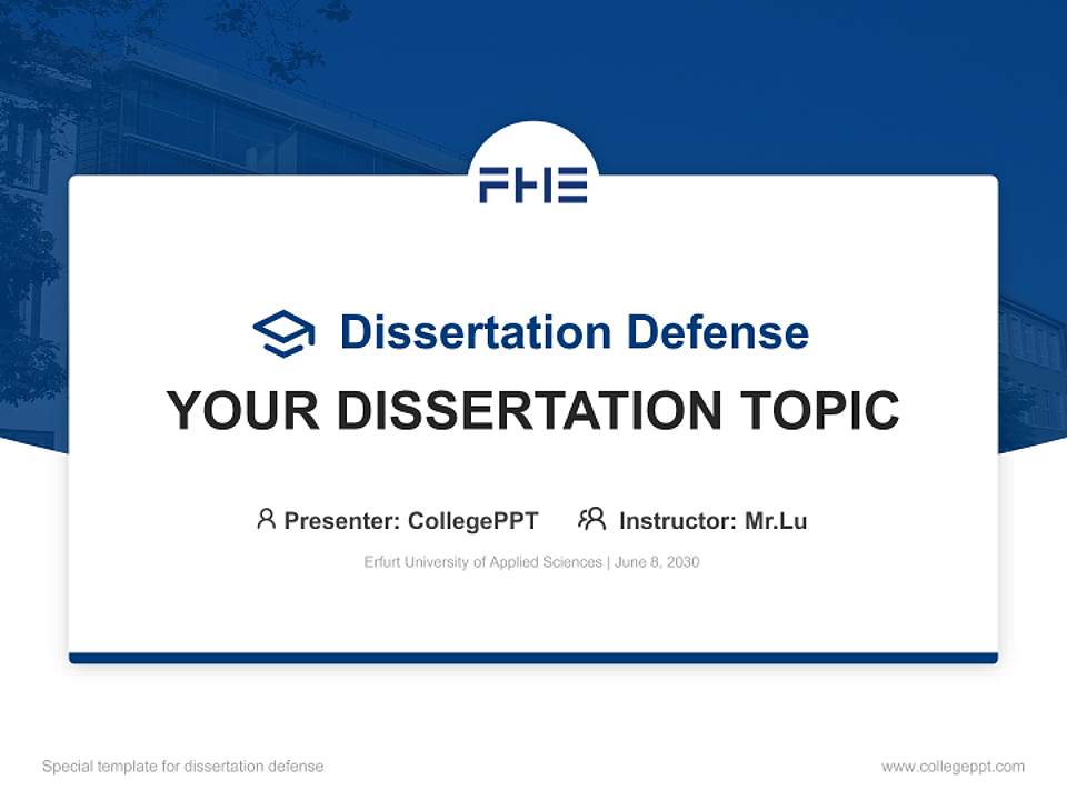 Erfurt University of Applied Sciences Graduation Thesis Defense PPT Template4:3 ratio PPT effect preview image7