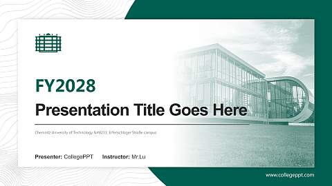 Chemnitz University of Technology – Erfenschlager Straße campus Academic Presentation/Research Findings Report PPT Template