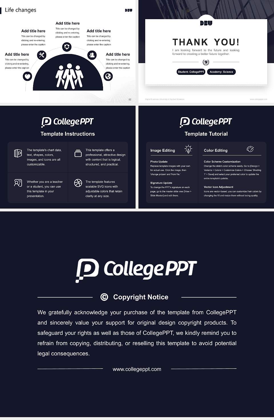 Digital Business University of Applied Sciences National Scholarship Defense PPT Template4:3 ratio PPT effect preview image4