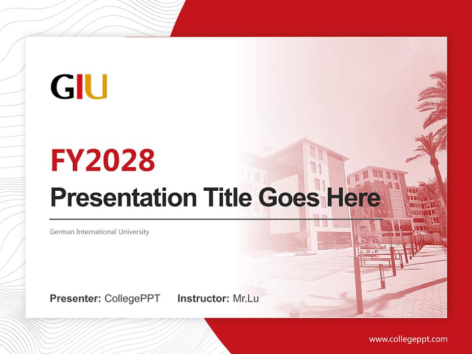 German International University Academic Presentation/Research Findings Report PPT Template4:3 ratio PPT effect preview image5