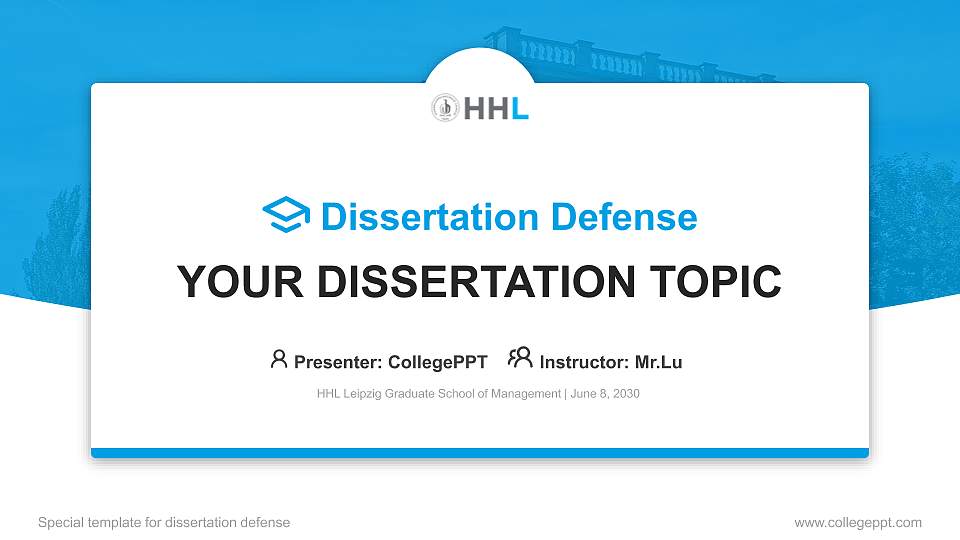 HHL Leipzig Graduate School of Management Graduation Thesis Defense PPT Template16:9 ratio PPT effect preview image1