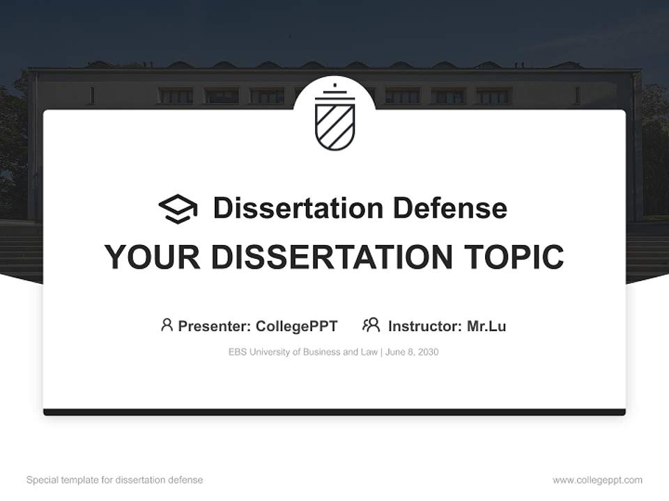 EBS University of Business and Law Graduation Thesis Defense PPT Template4:3 ratio PPT effect preview image7
