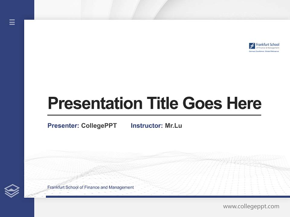 Frankfurt School of Finance and Management Thesis Proposal/Graduation Defense PPT Template4:3 ratio PPT effect preview image5