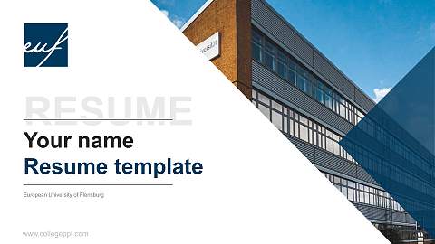 European University of Flensburg Resume PPT Template