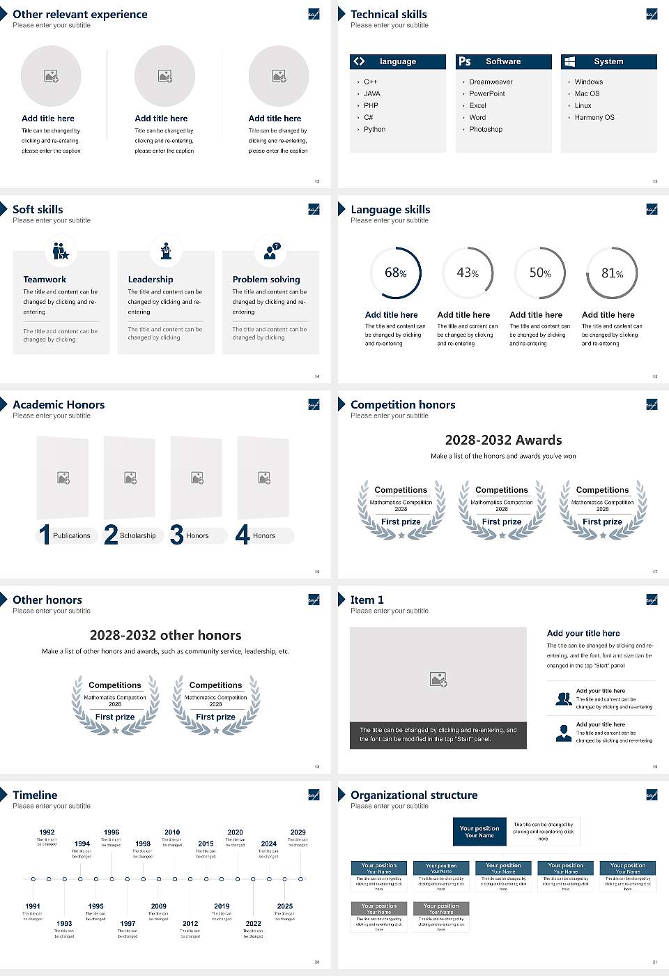 European University of Flensburg Resume PPT Template16:9 ratio PPT effect preview image3