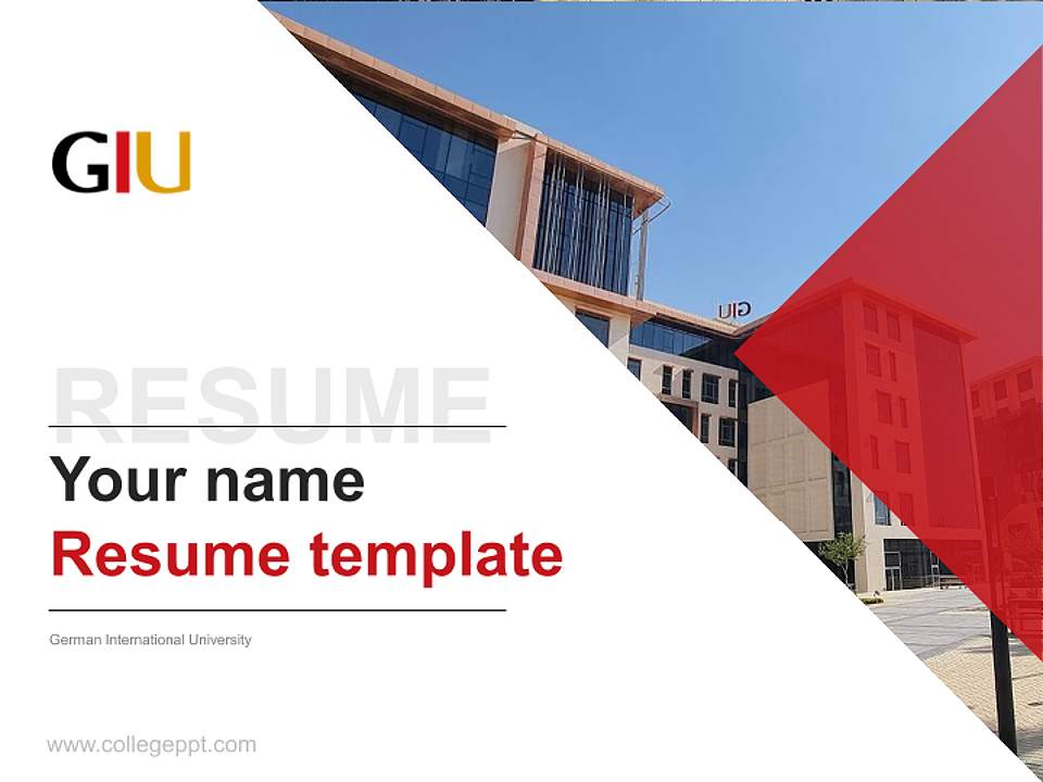 German International University Resume PPT Template4:3 ratio PPT effect preview image5