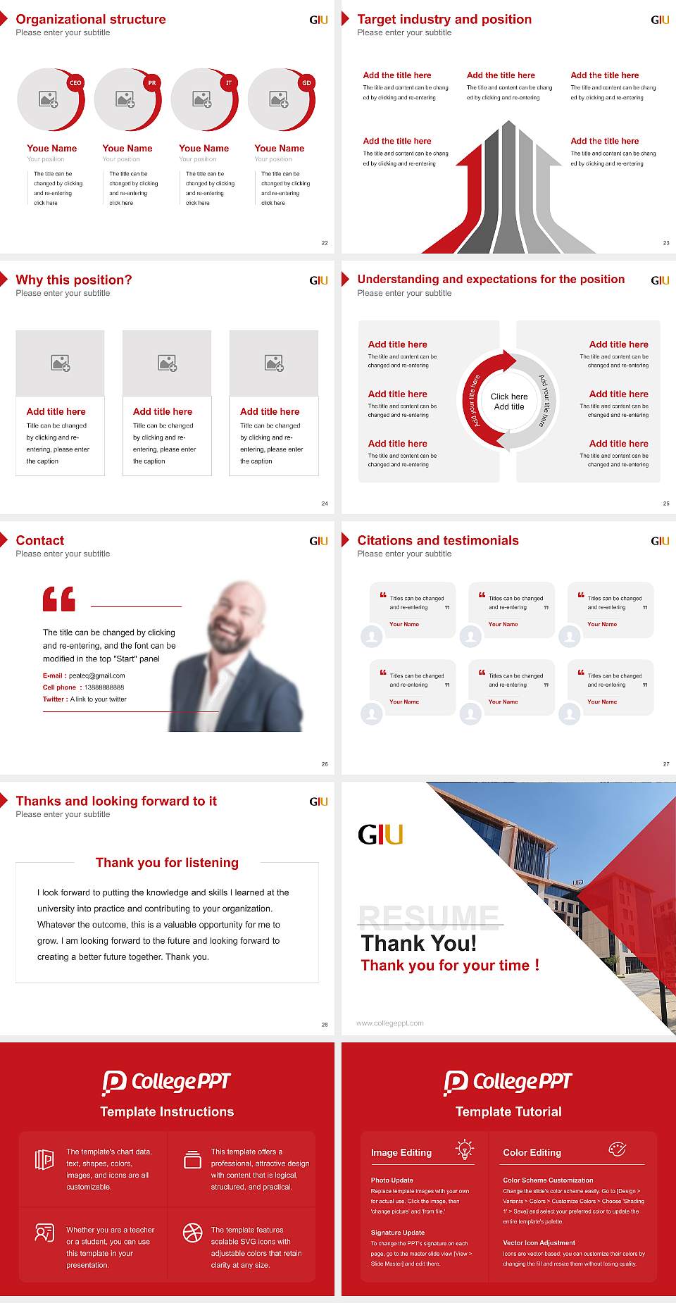 German International University Resume PPT Template4:3 ratio PPT effect preview image4