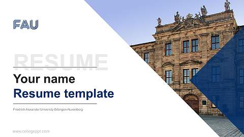Friedrich Alexander University Erlangen-Nuremberg Resume PPT Template