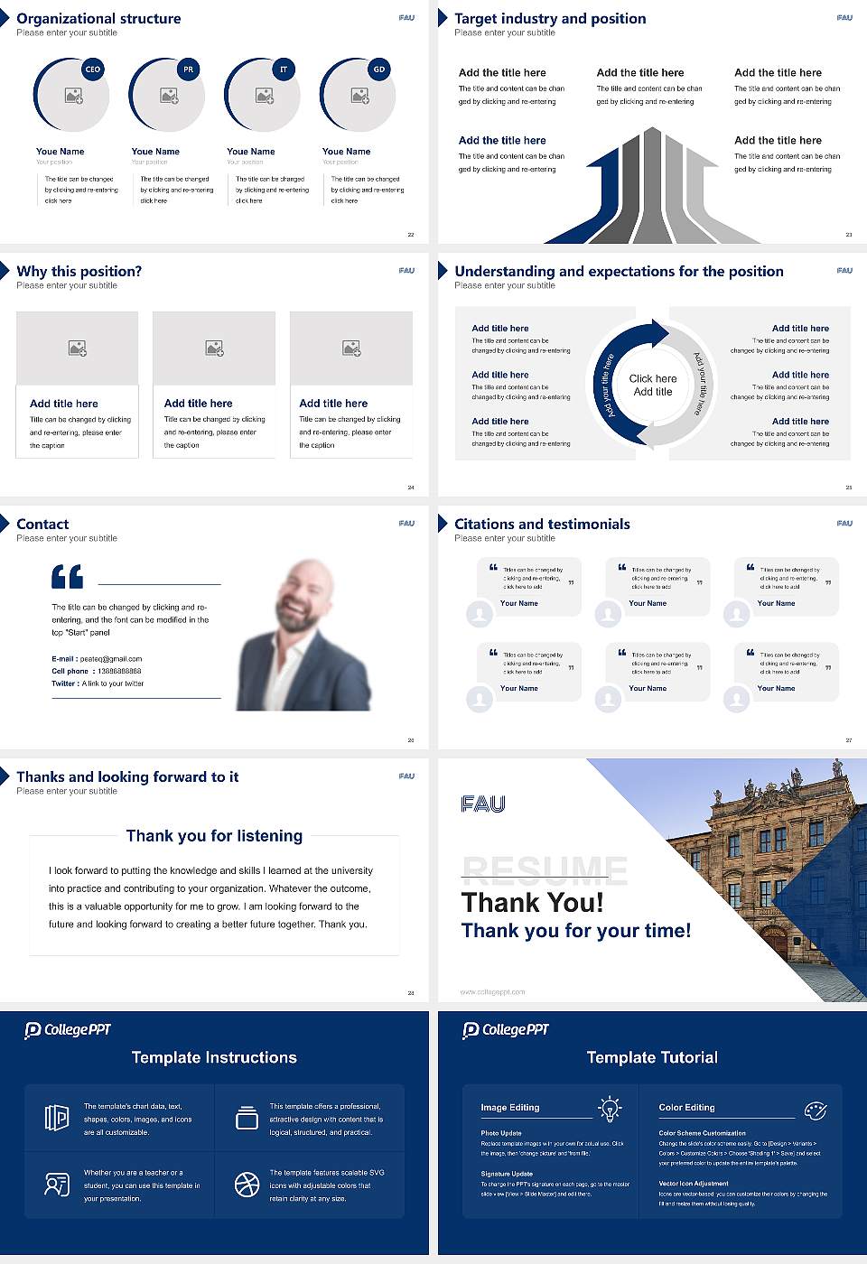 Friedrich Alexander University Erlangen-Nuremberg Resume PPT Template16:9 ratio PPT effect preview image4