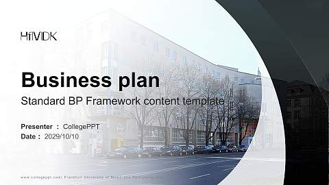Frankfurt University of Music and Performing Arts Competition/Entrepreneurship Contest PPT Template