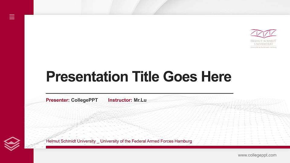 Helmut Schmidt University _ University of the Federal Armed Forces Hamburg Thesis Proposal/Graduation Defense PPT Template16:9 ratio PPT effect preview image