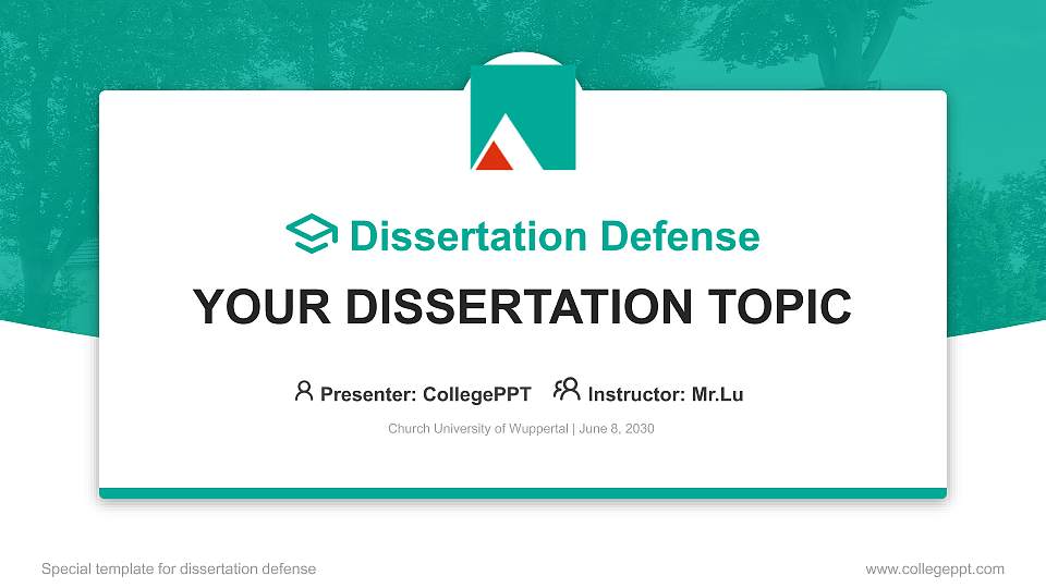 Church University of Wuppertal Graduation Thesis Defense PPT Template16:9 ratio PPT effect preview image