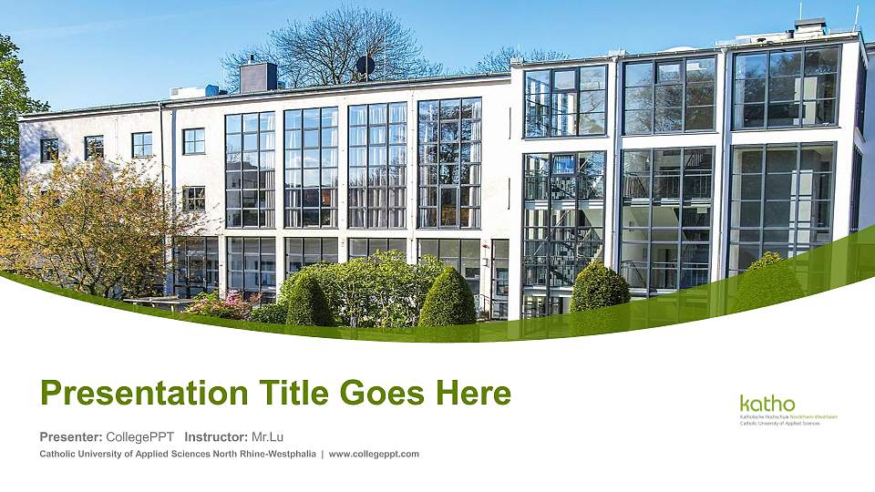 Catholic University of Applied Sciences North Rhine-Westphalia Course/Courseware Creation PPT Template16:9 ratio PPT effect preview image