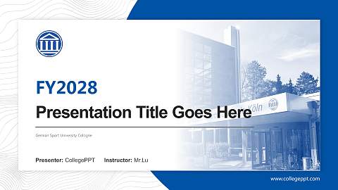 German Sport University Cologne Academic Presentation/Research Findings Report PPT Template