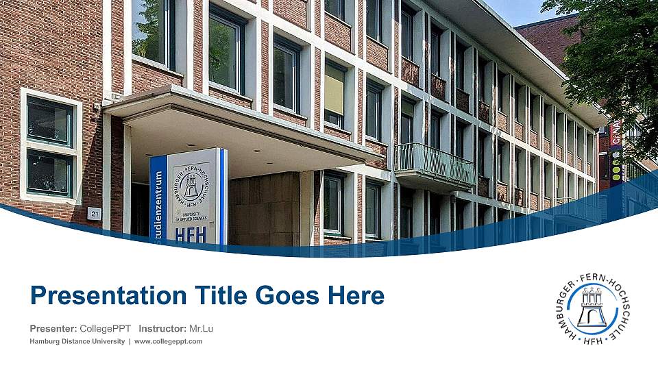 Hamburg Distance University Course/Courseware Creation PPT Template16:9 ratio PPT effect preview image