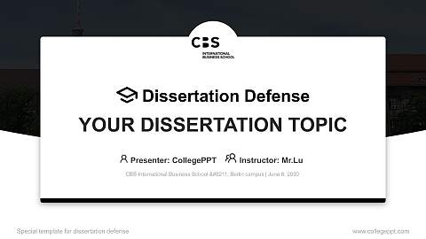 CBS International Business School – Berlin campus Graduation Thesis Defense PPT Template