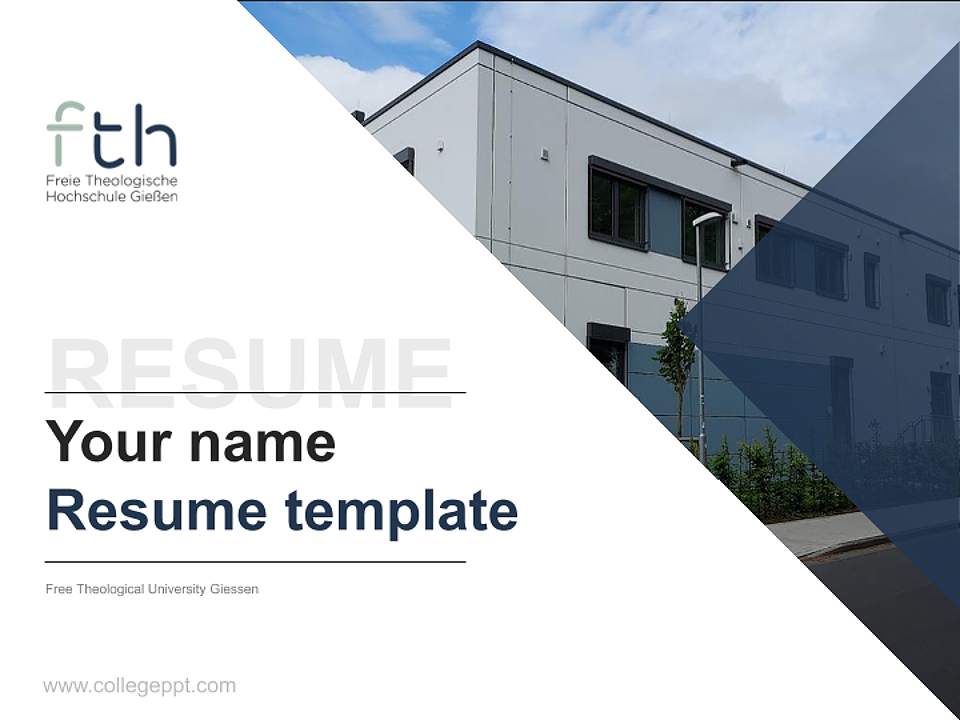 Free Theological University Giessen Resume PPT Template4:3 ratio PPT effect preview image5