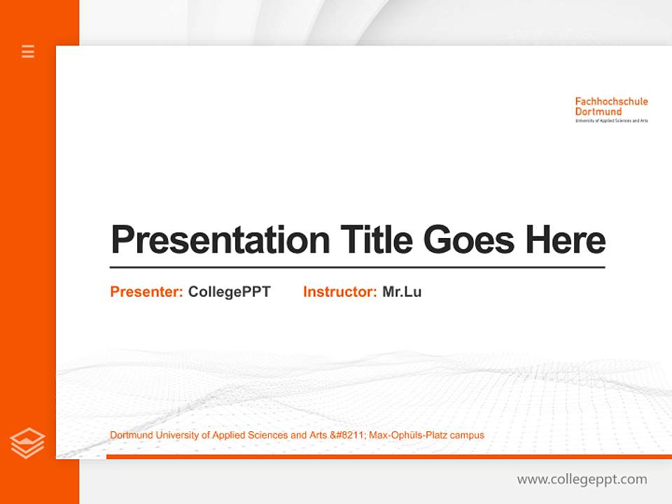Dortmund University of Applied Sciences and Arts – Max-Ophüls-Platz campus Thesis Proposal/Graduation Defense PPT Template4:3 ratio PPT effect preview image5