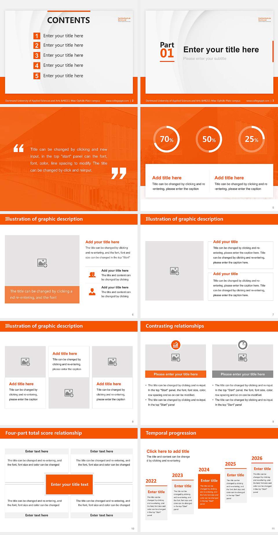 Dortmund University of Applied Sciences and Arts – Max-Ophüls-Platz campus Thesis Proposal/Graduation Defense PPT Template4:3 ratio PPT effect preview image2