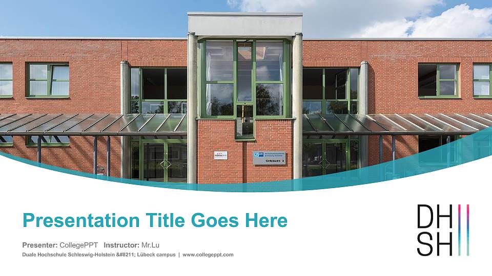 Duale Hochschule Schleswig-Holstein – Lübeck campus Course/Courseware Creation PPT Template16:9 ratio PPT effect preview image