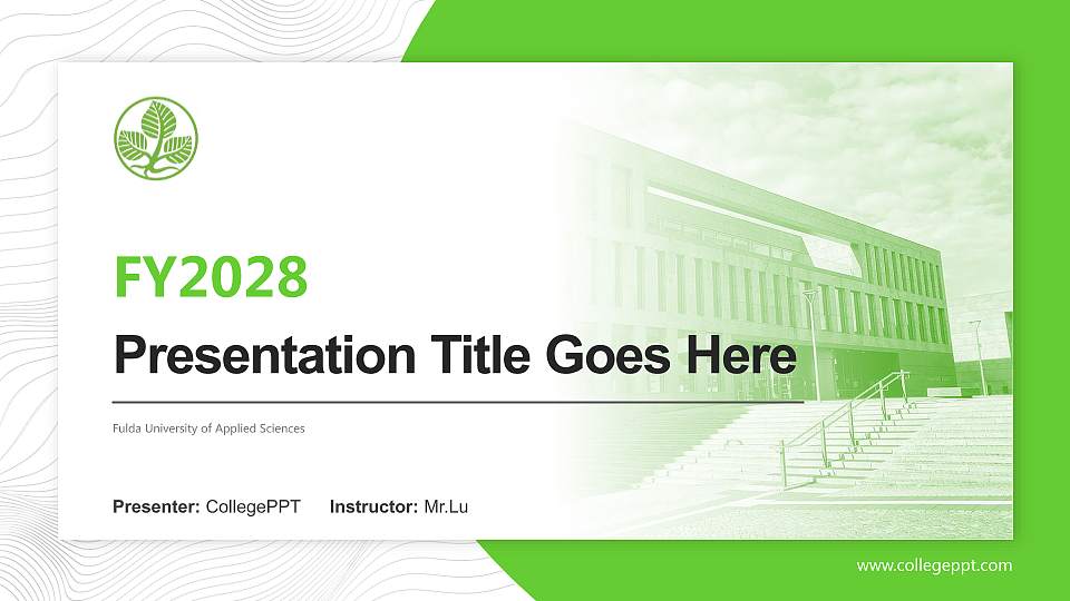 Fulda University of Applied Sciences Academic Presentation/Research Findings Report PPT Template16:9 ratio PPT effect preview image