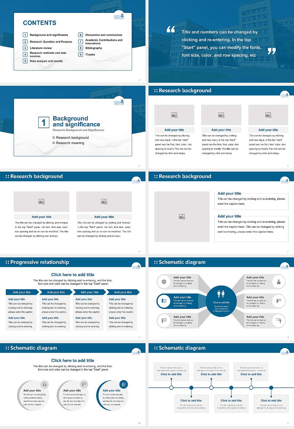 Goethe University Frankfurt Graduation Thesis Defense PPT Template16:9 ratio PPT effect preview image2