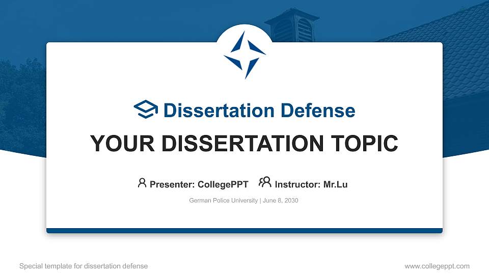 German Police University Graduation Thesis Defense PPT Template16:9 ratio PPT effect preview image
