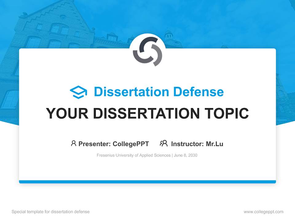 Fresenius University of Applied Sciences Graduation Thesis Defense PPT Template4:3 ratio PPT effect preview image7