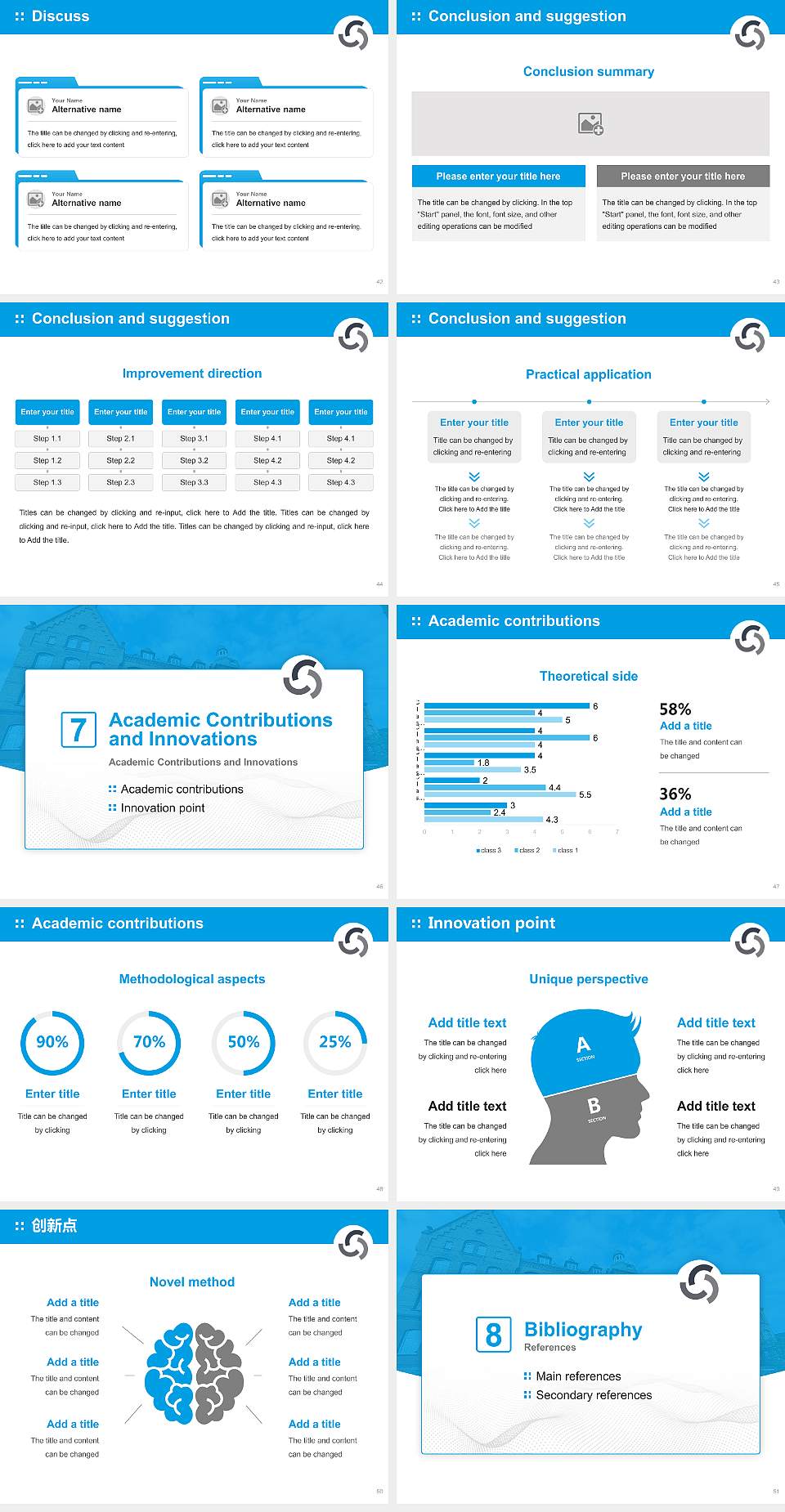 Fresenius University of Applied Sciences Graduation Thesis Defense PPT Template4:3 ratio PPT effect preview image6