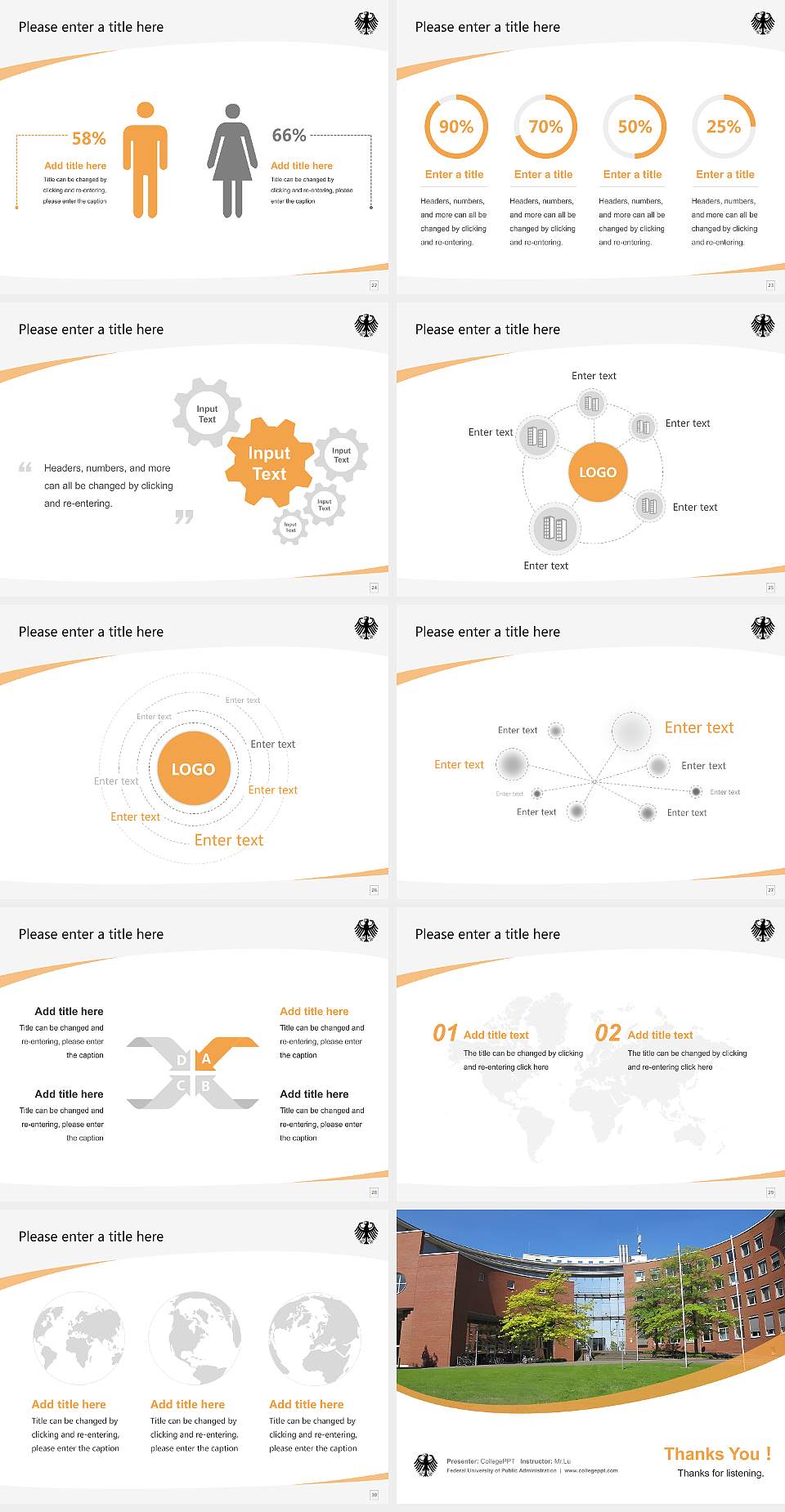 Federal University of Public Administration Course/Courseware Creation PPT Template4:3 ratio PPT effect preview image4